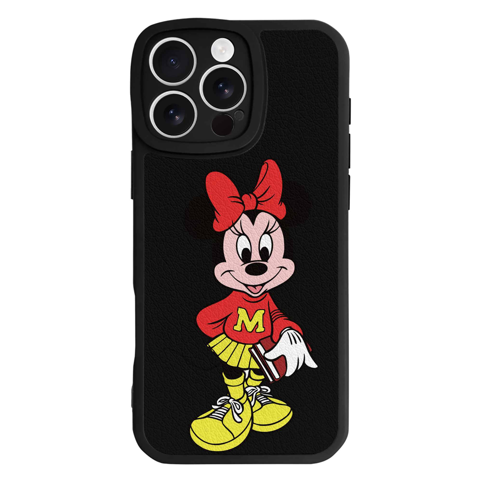 （画像用） ミッキーマウス Mickey Mouse 【iPhone 16シリーズ対応】シリコンスマホケース（レザー調） 材質：シリコン